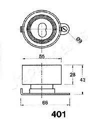 Japanparts BE-401 Tensioner pulley, timing belt BE401: Buy near me in Poland at 2407.PL - Good price!