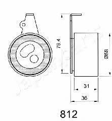 Japanparts BE-812 Tensioner pulley, timing belt BE812: Buy near me in Poland at 2407.PL - Good price!