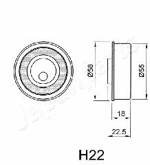 Japanparts BE-H22 Tensioner pulley, timing belt BEH22: Buy near me in Poland at 2407.PL - Good price!