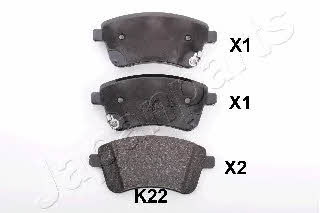 Japanparts PA-K22AF Brake Pad Set, disc brake PAK22AF: Buy near me in Poland at 2407.PL - Good price!