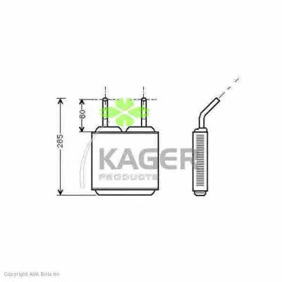 Kager 32-0077 Heat exchanger, interior heating 320077: Buy near me in Poland at 2407.PL - Good price!