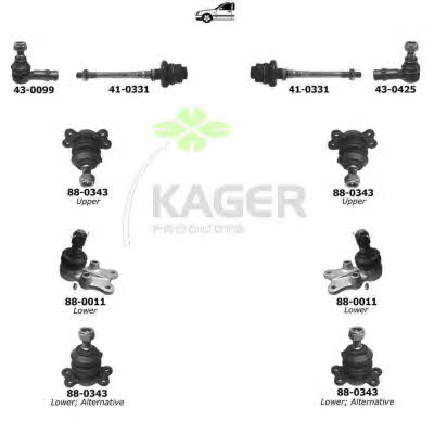 Kager 80-0155 Wheel suspension 800155: Buy near me at 2407.PL in Poland at an Affordable price!
