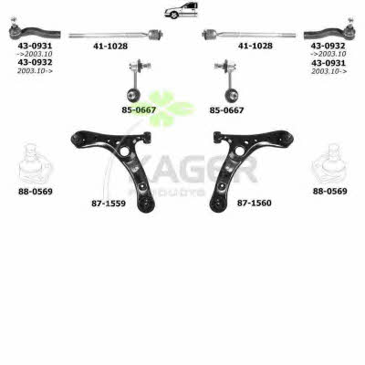 Kager 80-0391 Wheel suspension 800391: Buy near me at 2407.PL in Poland at an Affordable price!