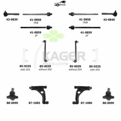 Kager 80-0614 Wheel suspension 800614: Buy near me at 2407.PL in Poland at an Affordable price!