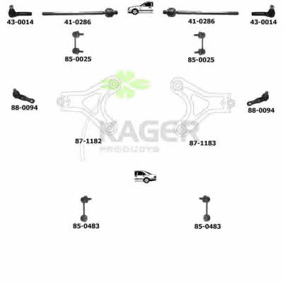 Kager 80-0664 Wheel suspension 800664: Buy near me at 2407.PL in Poland at an Affordable price!