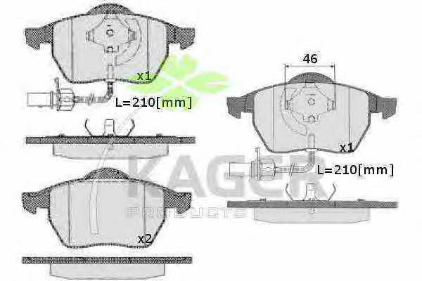 Kager 35-0214 Brake Pad Set, disc brake 350214: Buy near me at 2407.PL in Poland at an Affordable price!