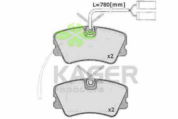 Kager 35-0222 Гальмівні колодки, комплект 350222: Приваблива ціна - Купити у Польщі на 2407.PL!