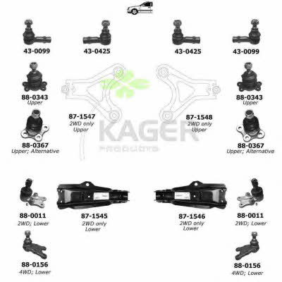 Kager 80-1173 Wheel suspension 801173: Buy near me at 2407.PL in Poland at an Affordable price!