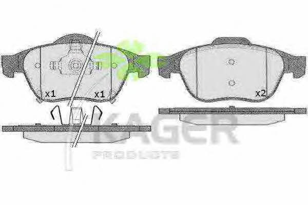 Kager 35-0511 Brake Pad Set, disc brake 350511: Buy near me in Poland at 2407.PL - Good price!