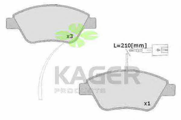 Kager 35-0541 Гальмівні колодки, комплект 350541: Приваблива ціна - Купити у Польщі на 2407.PL!