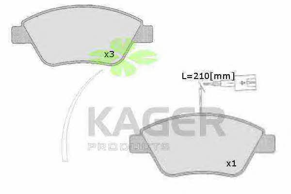 Kager 35-0543 Brake Pad Set, disc brake 350543: Buy near me in Poland at 2407.PL - Good price!