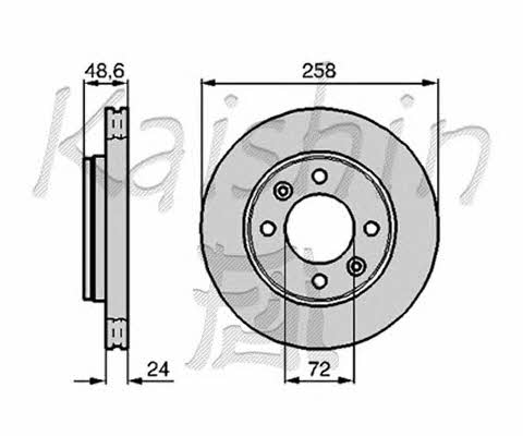 Kaishin CBR013 Front brake disc ventilated CBR013: Buy near me in Poland at 2407.PL - Good price!