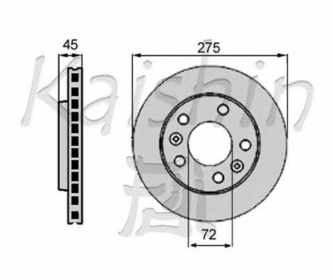 Kaishin CBR014 Front brake disc ventilated CBR014: Buy near me in Poland at 2407.PL - Good price!
