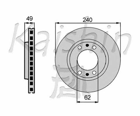 Kaishin CBR021 Front brake disc ventilated CBR021: Buy near me in Poland at 2407.PL - Good price!