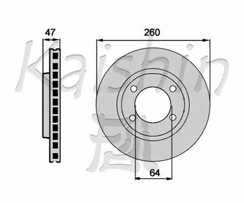 Kaishin CBR166 Front brake disc ventilated CBR166: Buy near me in Poland at 2407.PL - Good price!