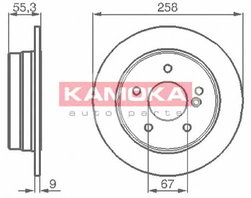 Kamoka 1031078 Rear brake disc, non-ventilated 1031078: Buy near me in Poland at 2407.PL - Good price!