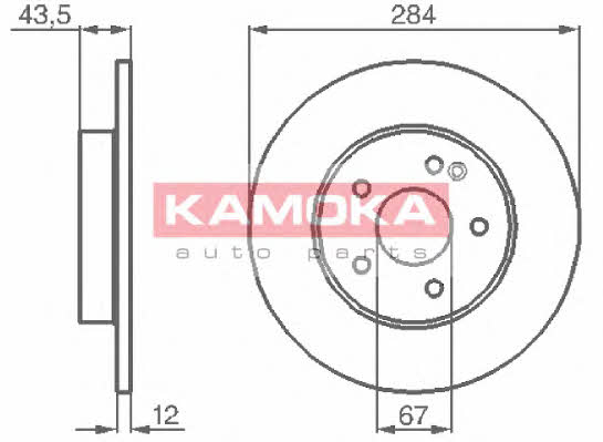 Kamoka 1031080 Unventilated front brake disc 1031080: Buy near me in Poland at 2407.PL - Good price!