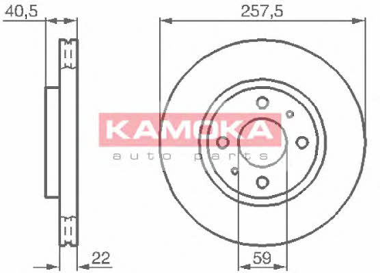Kamoka 1031524 Front brake disc ventilated 1031524: Buy near me in Poland at 2407.PL - Good price!