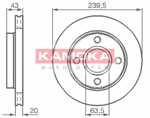 Kamoka 1031532 Front brake disc ventilated 1031532: Buy near me in Poland at 2407.PL - Good price!