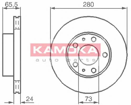 Kamoka 1031534 Front brake disc ventilated 1031534: Buy near me in Poland at 2407.PL - Good price!