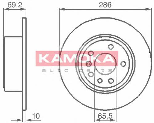 Kamoka 1031622 Rear brake disc, non-ventilated 1031622: Buy near me in Poland at 2407.PL - Good price!