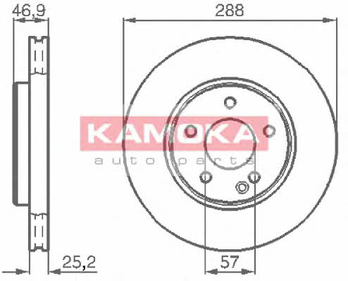 Kamoka 1031634 Front brake disc ventilated 1031634: Buy near me in Poland at 2407.PL - Good price!