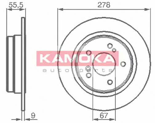 Kamoka 1031638 Rear brake disc, non-ventilated 1031638: Buy near me in Poland at 2407.PL - Good price!