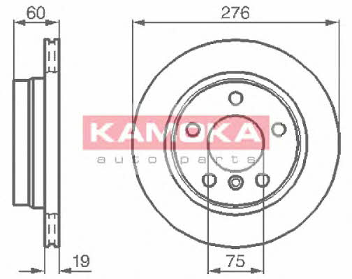 Kamoka 1031662 Rear ventilated brake disc 1031662: Buy near me at 2407.PL in Poland at an Affordable price!