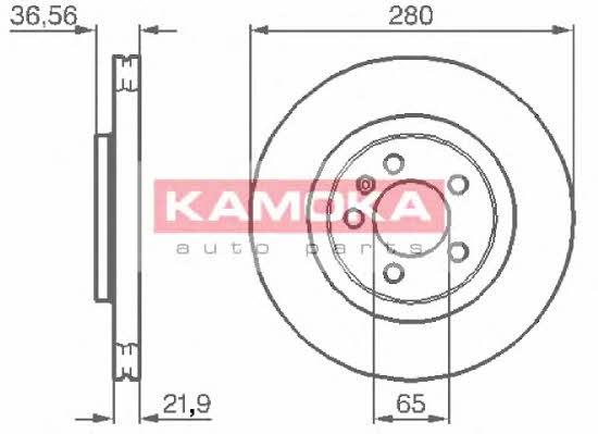 Kamoka 1031856 Front brake disc ventilated 1031856: Buy near me in Poland at 2407.PL - Good price!
