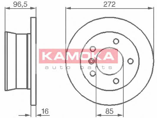 Kamoka 1031864 Rear brake disc, non-ventilated 1031864: Buy near me in Poland at 2407.PL - Good price!