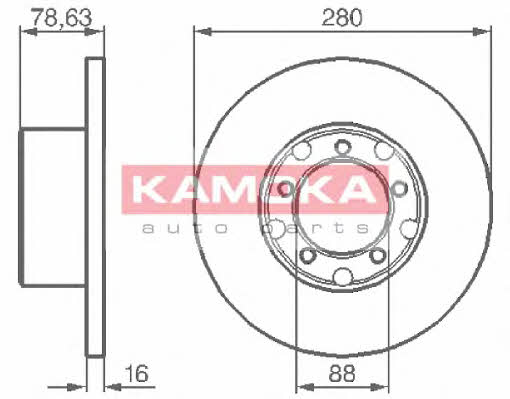 Kamoka 103190 Unventilated front brake disc 103190: Buy near me in Poland at 2407.PL - Good price!