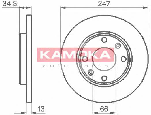 Kamoka 1031990 Unventilated front brake disc 1031990: Buy near me at 2407.PL in Poland at an Affordable price!