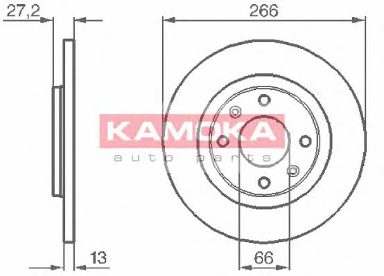 Kamoka 1032000 Unventilated front brake disc 1032000: Buy near me at 2407.PL in Poland at an Affordable price!