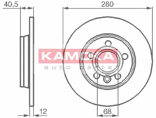 Kamoka 1032024 Rear brake disc, non-ventilated 1032024: Buy near me in Poland at 2407.PL - Good price!