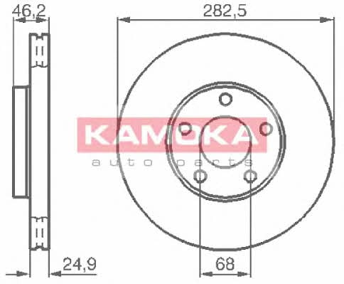 Kamoka 1032028 Front brake disc ventilated 1032028: Buy near me in Poland at 2407.PL - Good price!