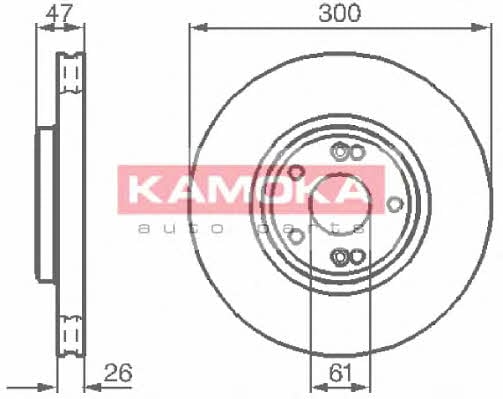 Kamoka 1032410 Front brake disc ventilated 1032410: Buy near me in Poland at 2407.PL - Good price!
