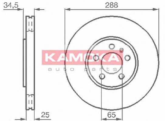 Kamoka 1032442 Front brake disc ventilated 1032442: Buy near me in Poland at 2407.PL - Good price!