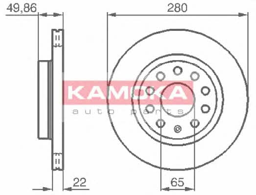 Kamoka 1032446 Front brake disc ventilated 1032446: Buy near me in Poland at 2407.PL - Good price!