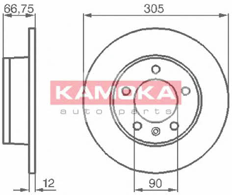 Kamoka 1032544 Rear brake disc, non-ventilated 1032544: Buy near me in Poland at 2407.PL - Good price!