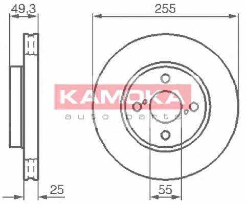 Kamoka 1032588 Тормозной диск передний вентилируемый 1032588: Отличная цена - Купить в Польше на 2407.PL!