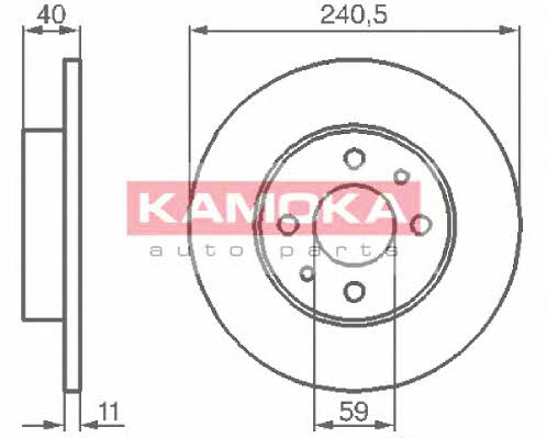 Kamoka 103280 Unventilated front brake disc 103280: Buy near me in Poland at 2407.PL - Good price!