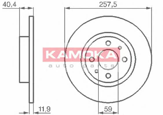 Kamoka 103282 Unventilated front brake disc 103282: Buy near me in Poland at 2407.PL - Good price!