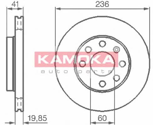 Kamoka 103302 Front brake disc ventilated 103302: Buy near me in Poland at 2407.PL - Good price!