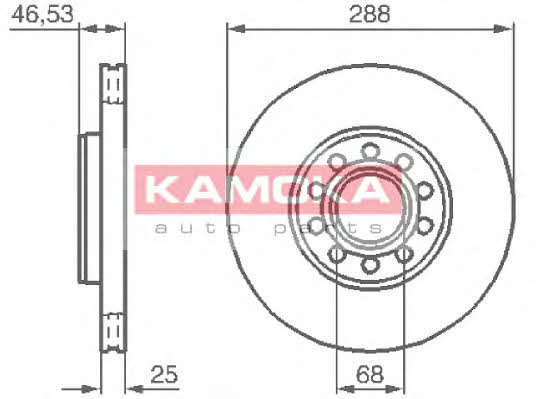 Kamoka 1033354 Front brake disc ventilated 1033354: Buy near me in Poland at 2407.PL - Good price!