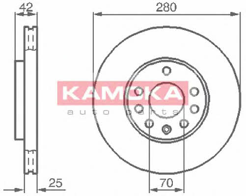 Kamoka 1032082 Front brake disc ventilated 1032082: Buy near me in Poland at 2407.PL - Good price!