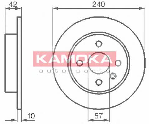 Kamoka 1032086 Rear brake disc, non-ventilated 1032086: Buy near me in Poland at 2407.PL - Good price!