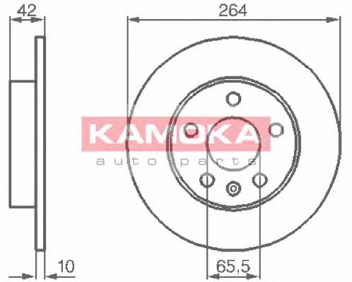 Kamoka 1032088 Rear brake disc, non-ventilated 1032088: Buy near me in Poland at 2407.PL - Good price!