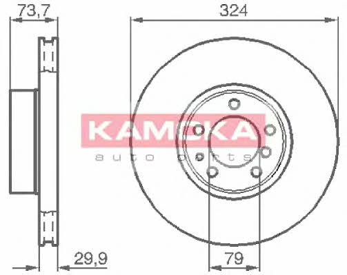 Kamoka 1032130 Front brake disc ventilated 1032130: Buy near me in Poland at 2407.PL - Good price!