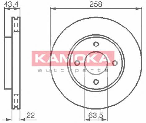 Kamoka 1032144 Front brake disc ventilated 1032144: Buy near me in Poland at 2407.PL - Good price!