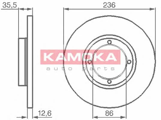 Kamoka 1032152 Unventilated front brake disc 1032152: Buy near me in Poland at 2407.PL - Good price!